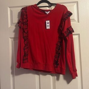 New with tags Crown and Ivy plaid sweatshirt size medium